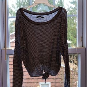 Abercrombie and Fitch Tie Front Long Sleeve Shirt